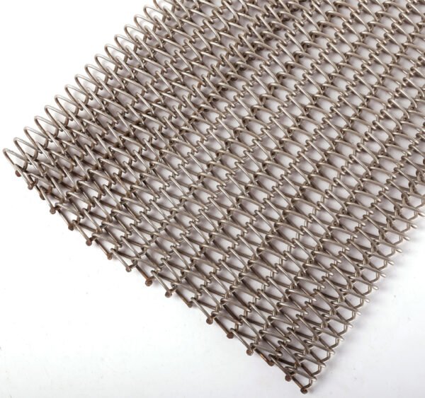 Corrosion-resistant stainless steel conveyor belt ideal for high-temperature ovens and continuous production systems