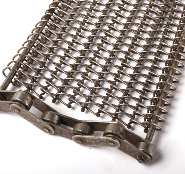 Corrosion-resistant stainless steel conveyor belt ideal for high-temperature ovens and continuous production systems